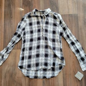 Black and White Plaid Men's Shirt